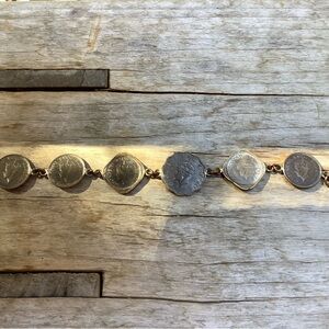 1940's India British Anna Coin Bracelet